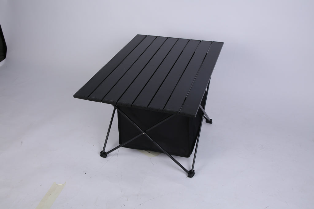 Foldable Camping Table with Storage Basket – Portable Aluminium Roll-Up Table - Accrosstheglobe Store