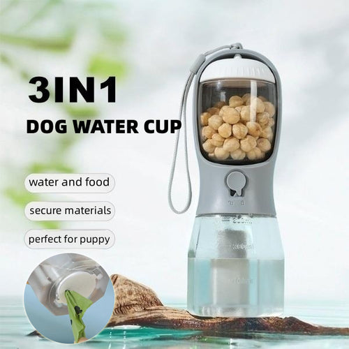 3-in-1 Dog Water Cup, Food Bowl & Waste Bag Dispenser for Walks - Accrosstheglobe Store