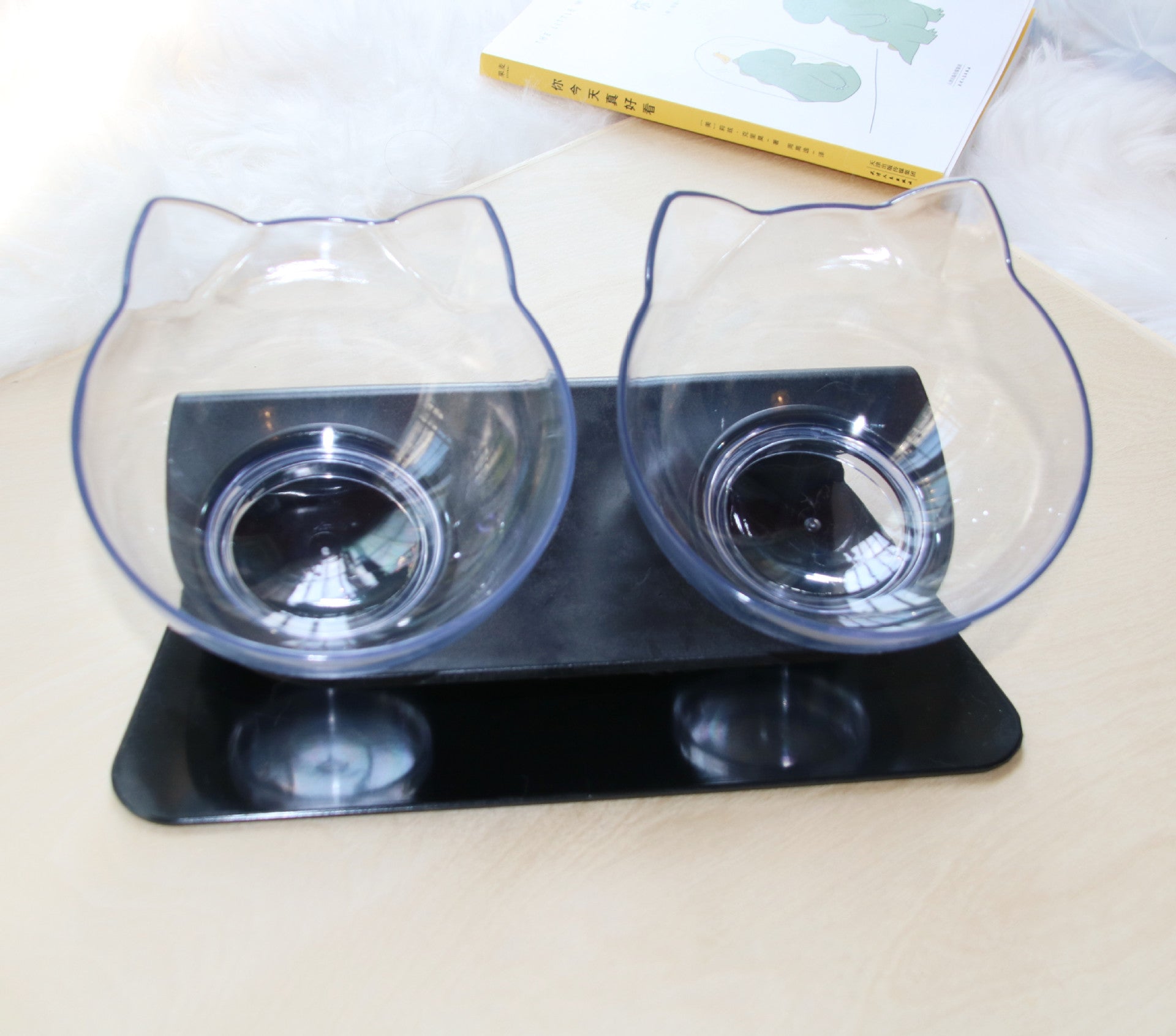 Elevated Double Cat Food Bowl – Cervical-Friendly Raised Feeding Station - Accrosstheglobe Store