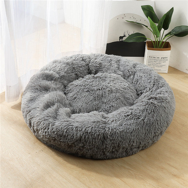 Round Plush Dog Bed for Small Dogs – Cozy Kennel Pet Nest Mat - Accrosstheglobe Store