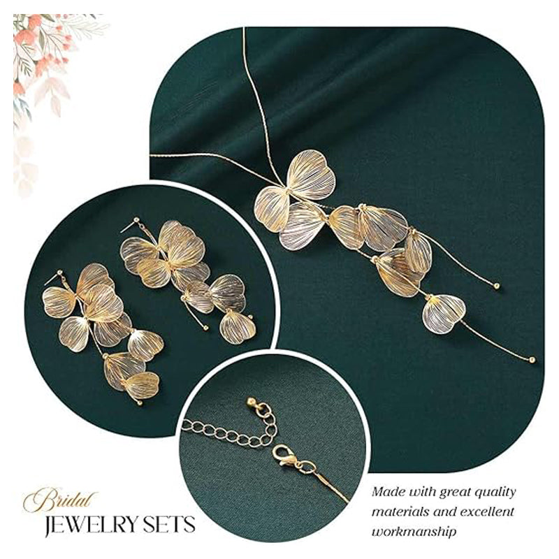 Gold Leaf Choker Necklace – Boho Black Ginkgo Leaves Long Tassel Necklace for Women - Accrosstheglobe Store