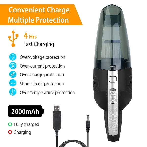 Cordless Rechargeable Car Handheld Vacuum Cleaner – Portable Strong Suction - Accrosstheglobe Store