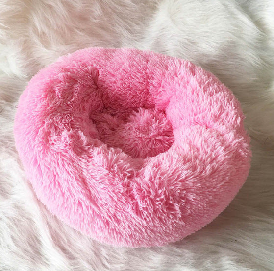 Round Plush Dog Bed for Small Dogs – Cozy Kennel Pet Nest Mat - Accrosstheglobe Store