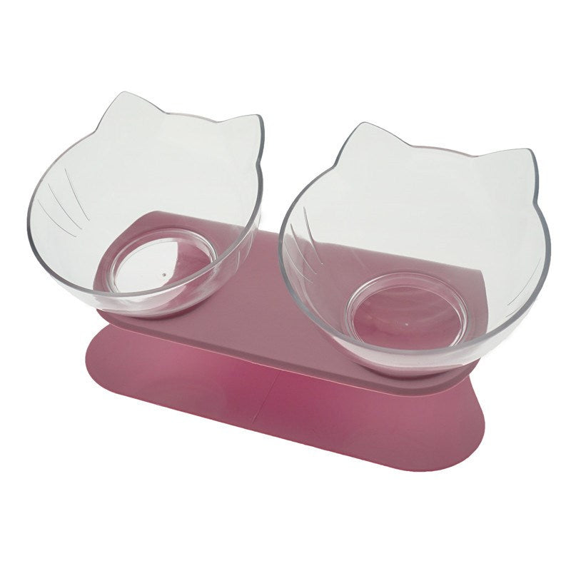 Elevated Double Cat Food Bowl – Cervical-Friendly Raised Feeding Station - Accrosstheglobe Store