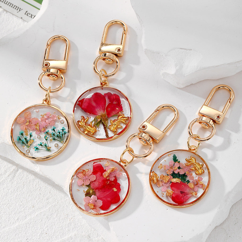 Handmade Resin Pressed Flower Keychain – Unique Botanical Bag Charm Gift - Accrosstheglobe Store