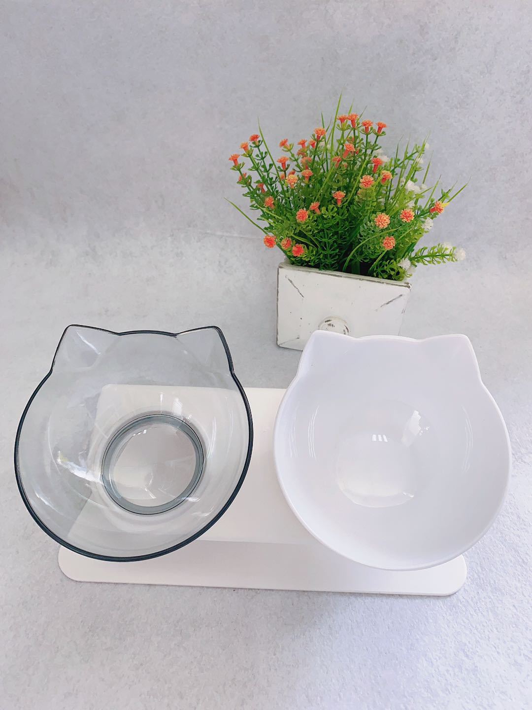 Elevated Double Cat Food Bowl – Cervical-Friendly Raised Feeding Station - Accrosstheglobe Store