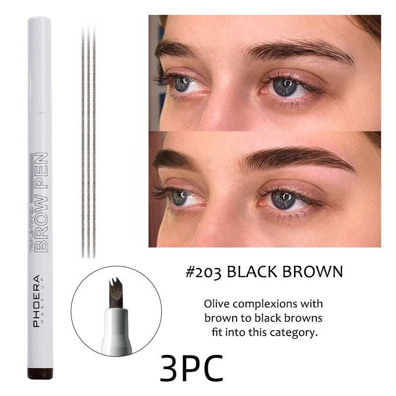 New Long Lasting Ultra-Fine Four-Comb Eyebrow Pencil - Accrosstheglobe Store