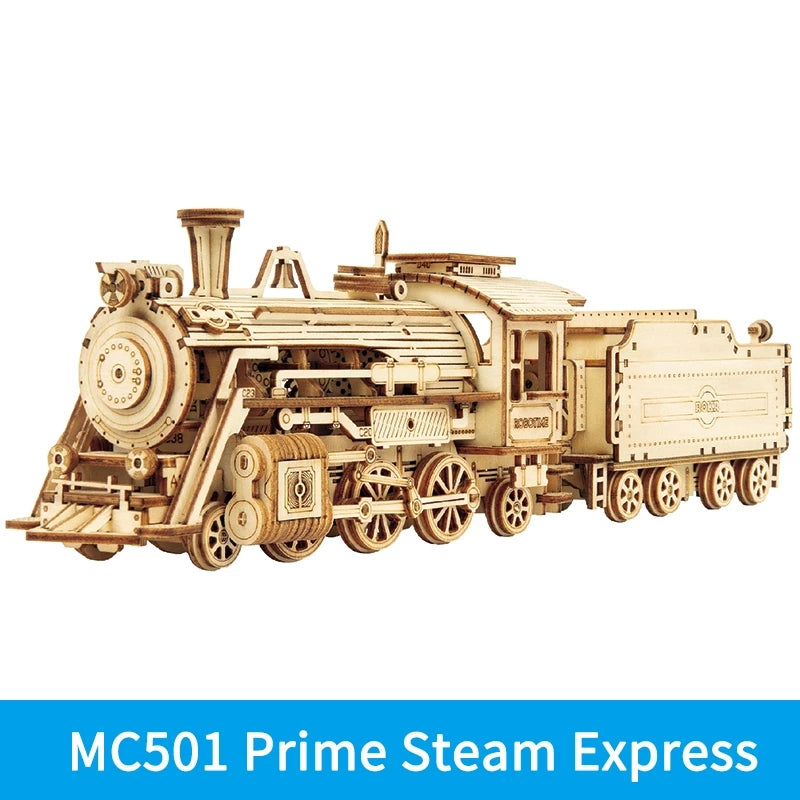 Robotime ROKR Train Locomotive 3D Wooden Puzzle – Model Building Kit Birthday Gift - Accrosstheglobe Store