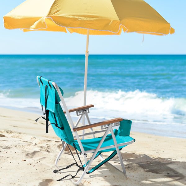 Mint Green Folding Beach Chair – 23"x21.7"x31.5" Portable Outdoor Chair - Accrosstheglobe Store
