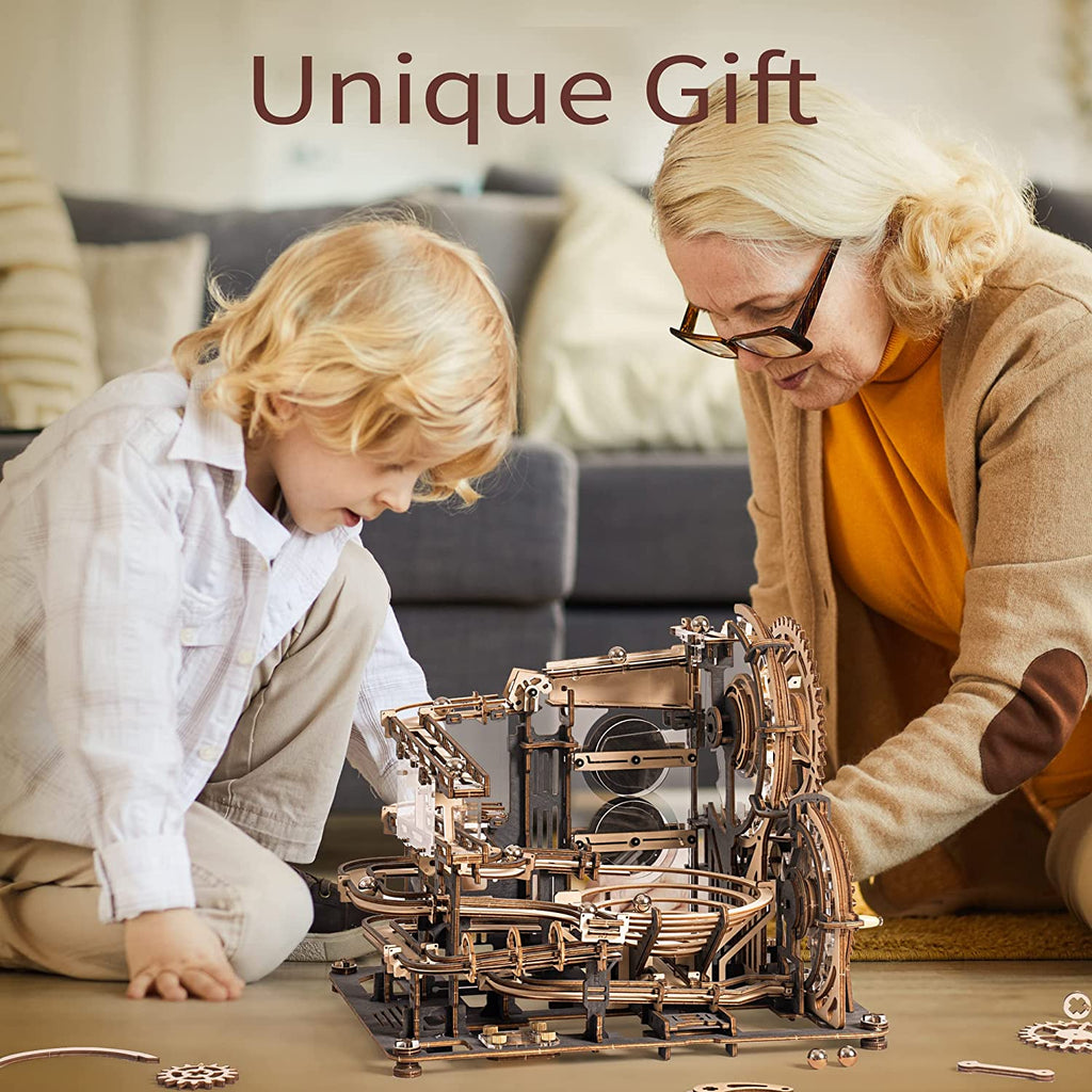 Robotime ROKR Marble Night City 3D Wooden Puzzle – Waterwheel Assembly Model Gift