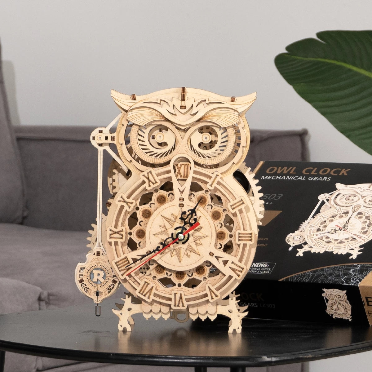 Robotime ROKR 3D Owl Wooden Clock – DIY Building Kit Christmas Gift LK503