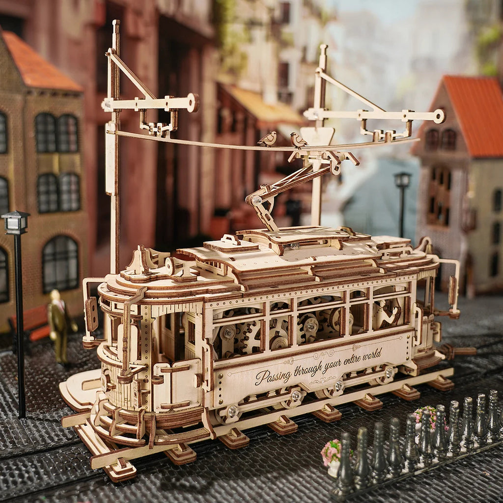 ROKR Classic City Tram 3D Wooden Puzzle – LK801 Building Toy Christmas Gift - Accrosstheglobe Store