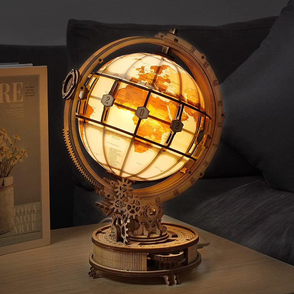 ROKR Luminous Globe 3D Wooden Puzzle – 180-Piece Model Building Kit