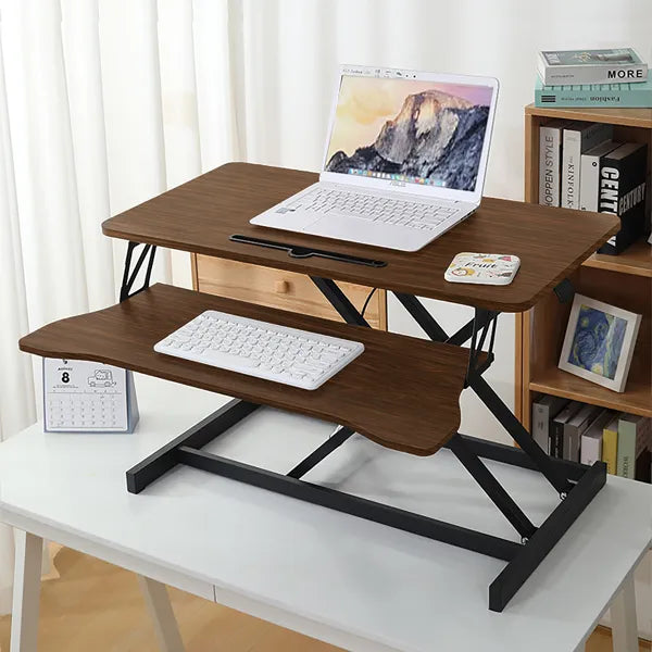 32" Height Adjustable Sit-to-Stand Desk Converter – Dual Monitor & Laptop Riser - Accrosstheglobe Store
