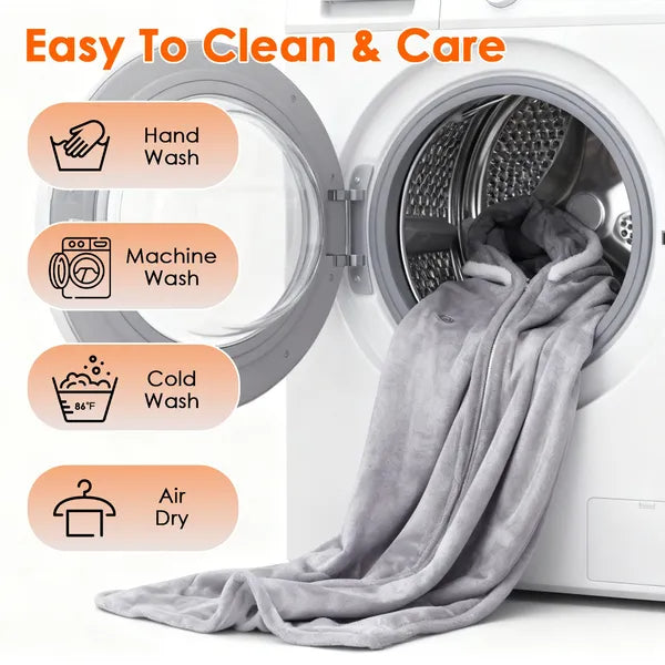 Wearable Heated Electric Blanket Hoodie – Double-Sided Flannel with 3 Heat Levels - Accrosstheglobe Store