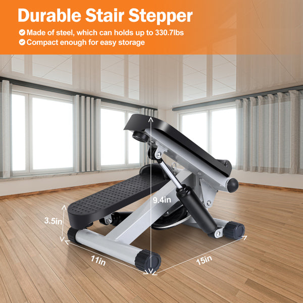 Mini Fitness Step Machine with Resistance Bands – Hydraulic Stepper with LCD Display - Accrosstheglobe Store