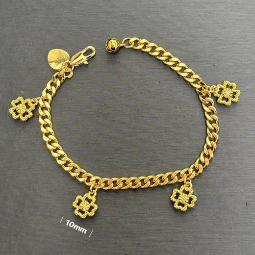 24K Gold Filled Four-Leaf Clover Bracelet – Lucky Charm Women’s Valentine’s Day Gift - Accrosstheglobe Store