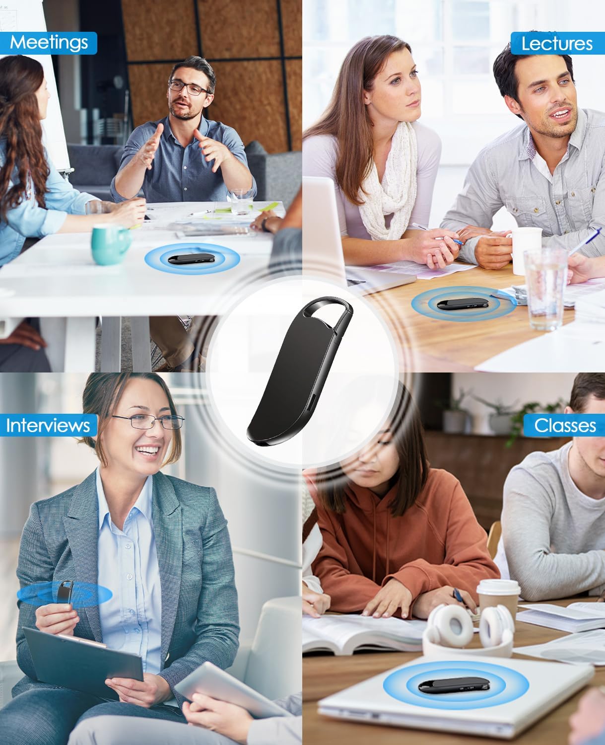 64GB Digital Voice Recorder – Voice Activated with Noise Reduction for Meetings & Lectures - Accrosstheglobe Store