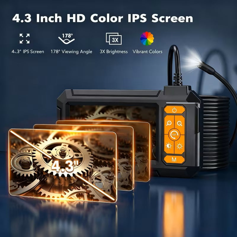4.3" HD Digital Endoscope Inspection Camera – 8mm Waterproof Borescope - Accrosstheglobe Store