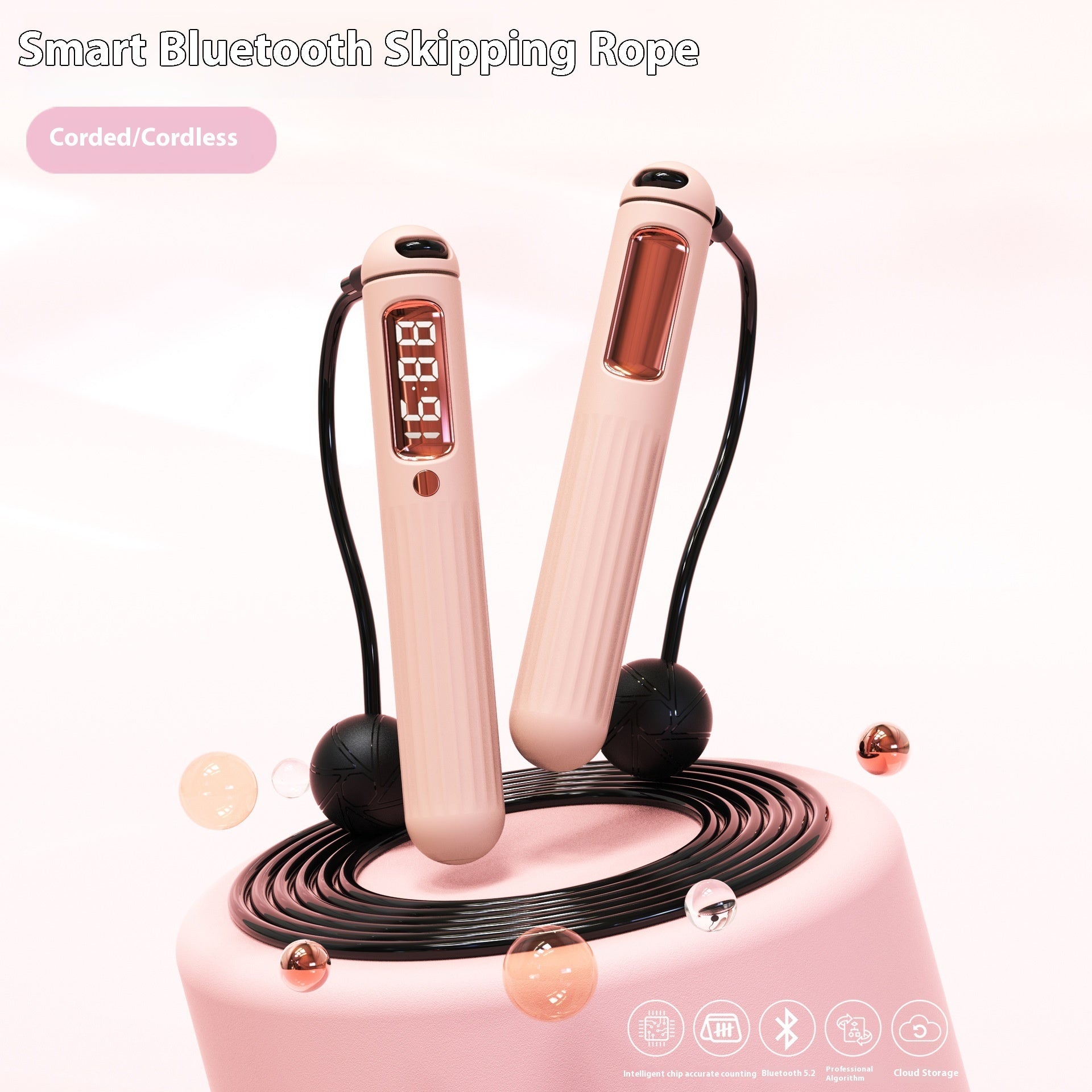 Smart Bluetooth Skipping Rope with Counter – Fitness Jump Rope with Weighted Balls - Accrosstheglobe Store