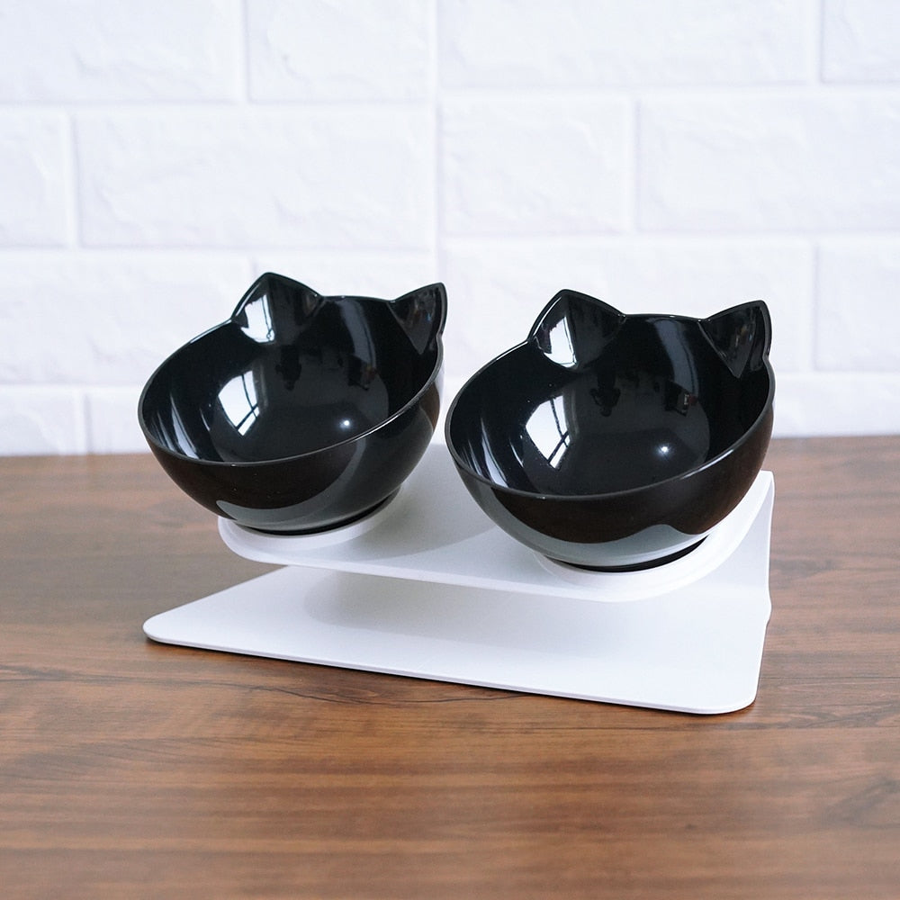 Elevated Double Cat Food Bowl – Cervical-Friendly Raised Feeding Station - Accrosstheglobe Store