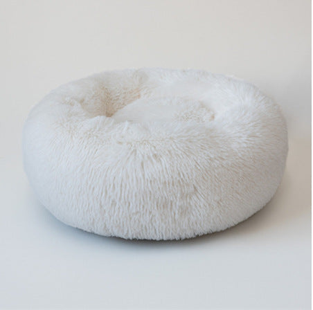 Round Plush Dog Bed for Small Dogs – Cozy Kennel Pet Nest Mat - Accrosstheglobe Store