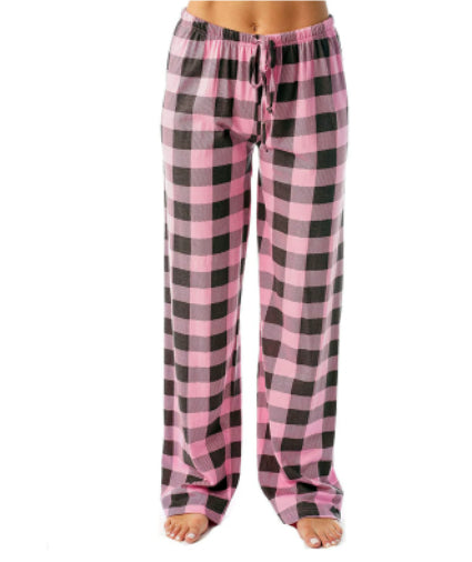 Women's Stretch Plaid Casual Pants with Pockets – Comfortable Everyday Trousers - Accrosstheglobe Store