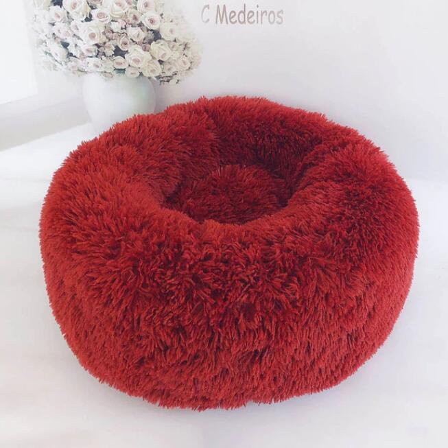 Round Plush Dog Bed for Small Dogs – Cozy Kennel Pet Nest Mat - Accrosstheglobe Store
