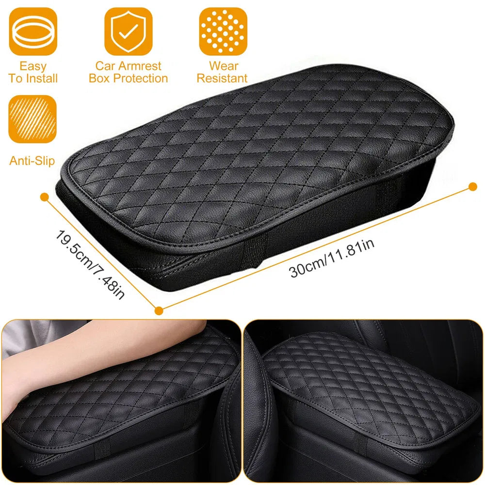 PU Leather Car Armrest Pad Cover – Center Console Cushion Protector - Accrosstheglobe Store
