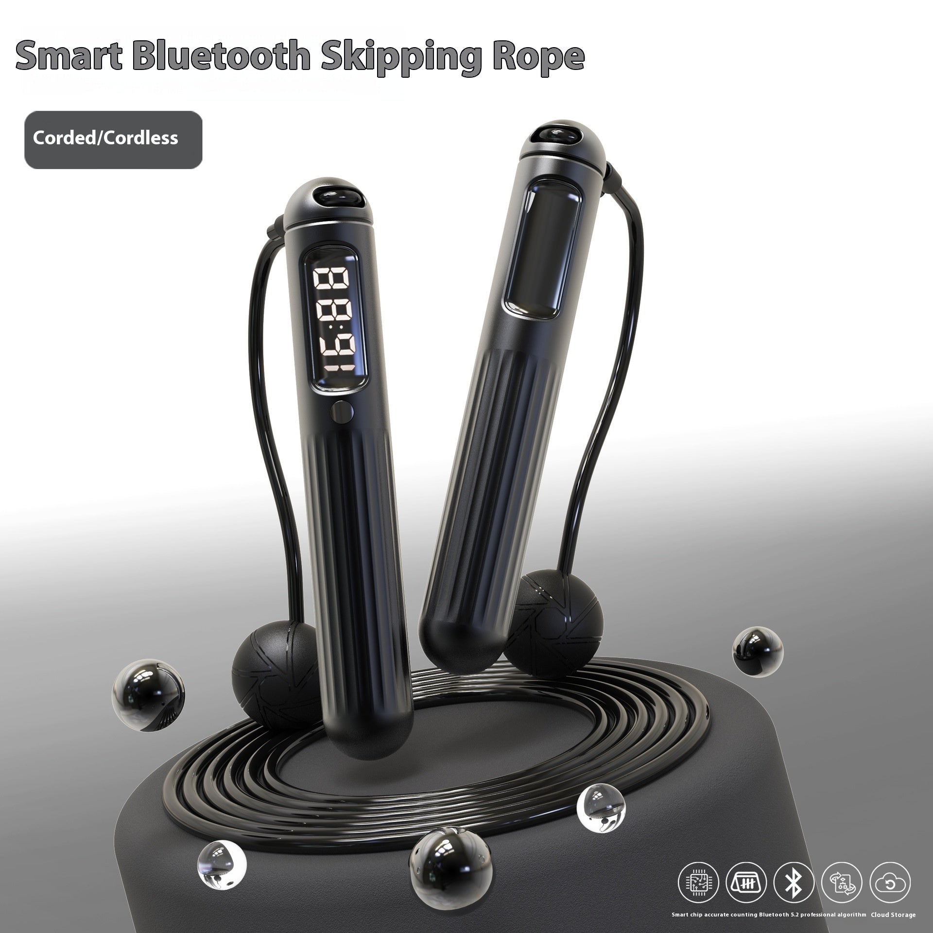 Smart Bluetooth Skipping Rope with Counter – Fitness Jump Rope with Weighted Balls - Accrosstheglobe Store