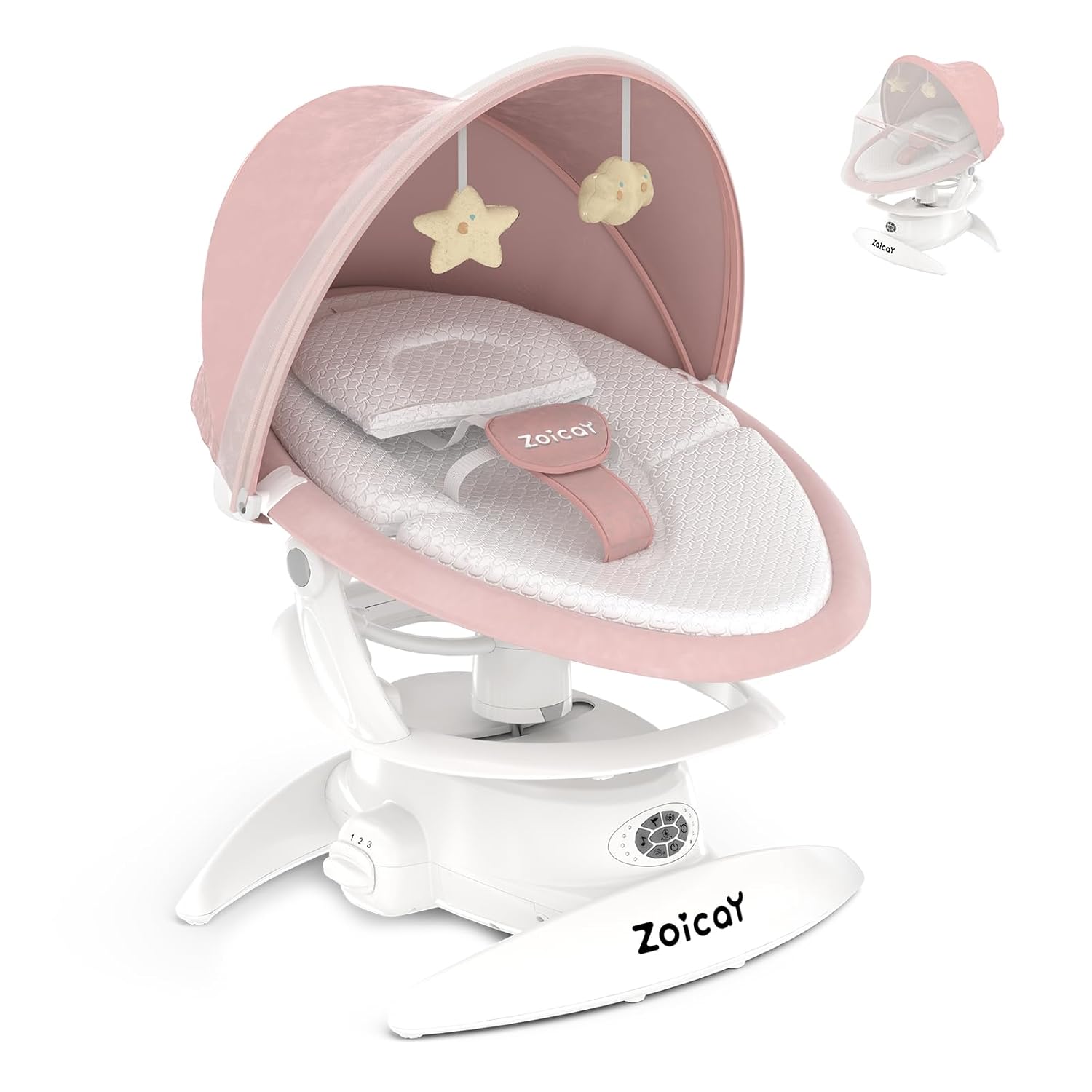 Electric Baby Swing with Motion Detection – 3 Swing Modes, 12 Lullabies & 5 Speeds
