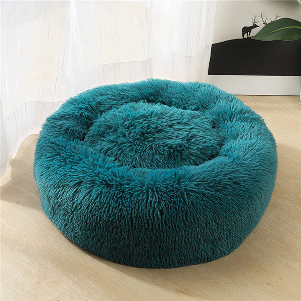 Round Plush Dog Bed for Small Dogs – Cozy Kennel Pet Nest Mat - Accrosstheglobe Store
