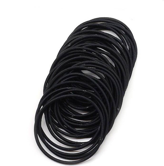 100-Pack Black Elastic Hair Bands – Ponytail Holders & Hair Ties for Women & Girls - Accrosstheglobe Store