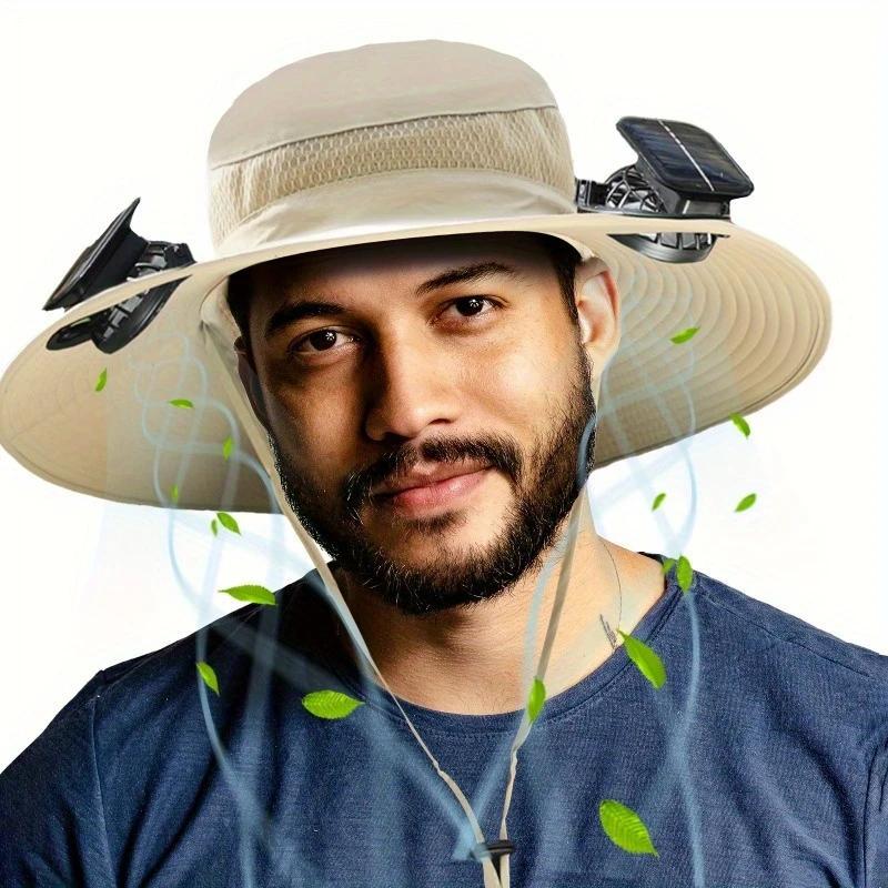 Solar-Powered Fan Hat – Wide Brim Summer Outdoor Cooling Fisherman Hat