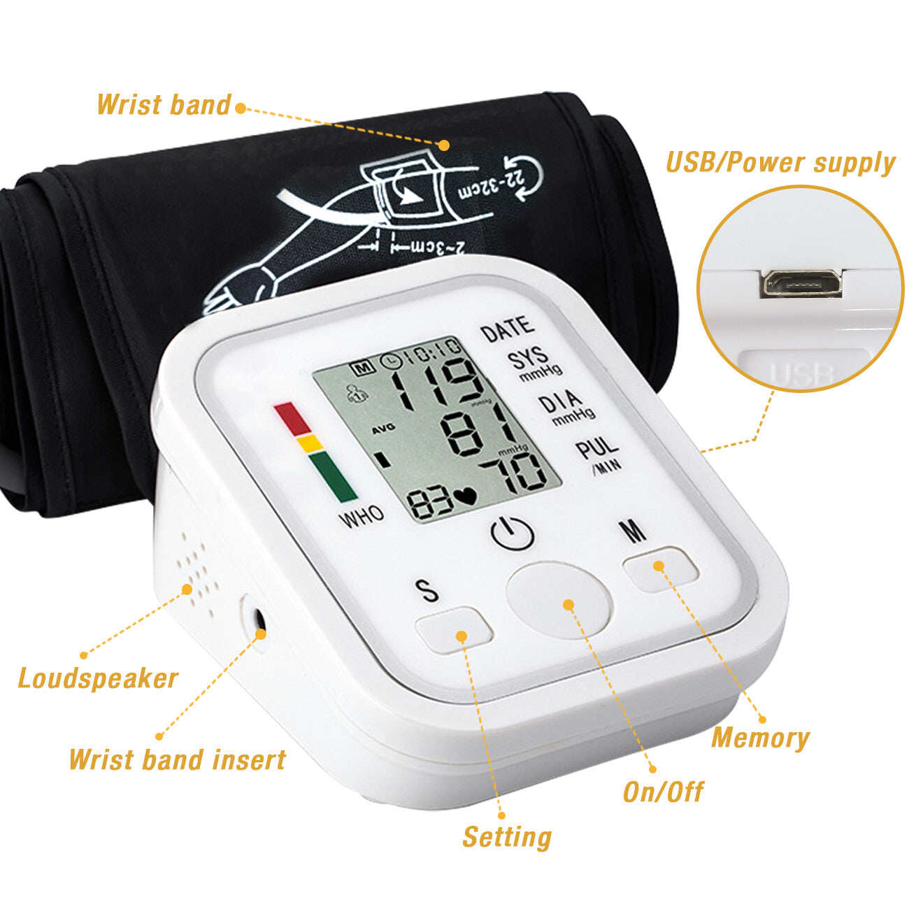 Automatic Upper Arm Blood Pressure Monitor – Voice Talking Pulse Meter BP Machine - Accrosstheglobe Store