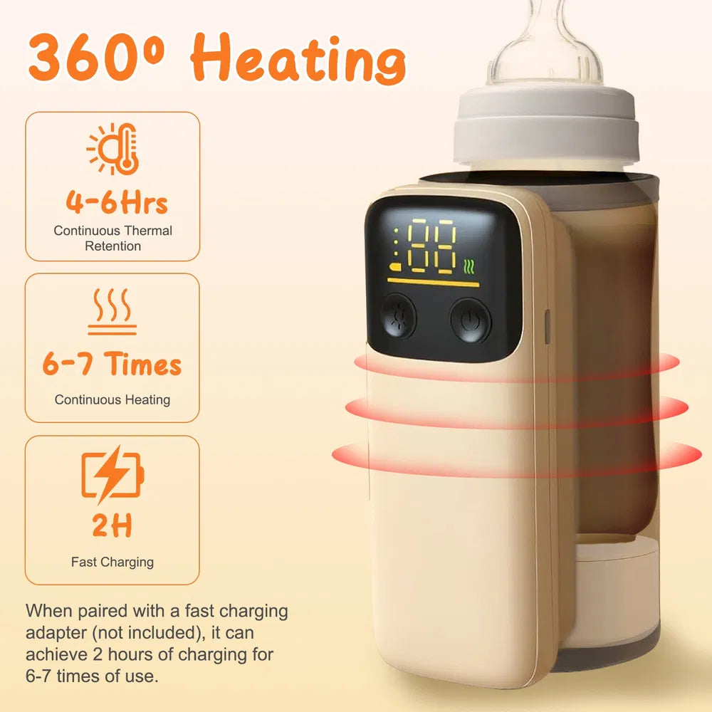 Portable Baby Bottle Warmer with Night Light – 6 Heat Levels for Home & Travel - Accrosstheglobe Store
