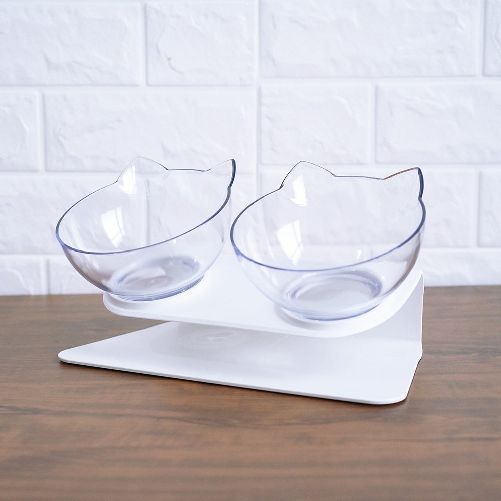 Elevated Double Cat Food Bowl – Cervical-Friendly Raised Feeding Station - Accrosstheglobe Store