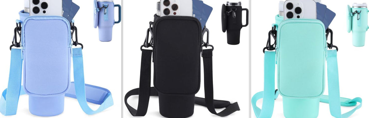 Slok Water Bottle Carrier Bag – Adjustable Strap Holder for 40oz Tumblers