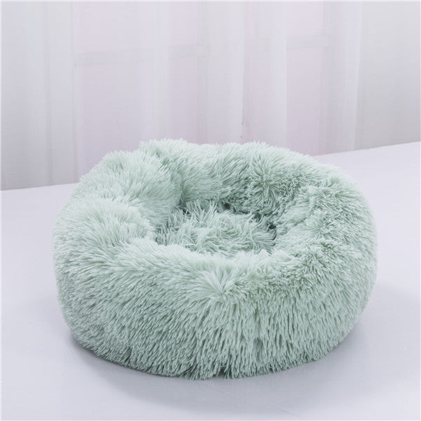 Round Plush Dog Bed for Small Dogs – Cozy Kennel Pet Nest Mat - Accrosstheglobe Store