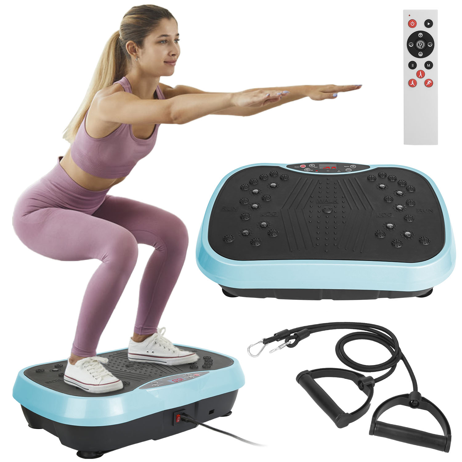 Whole Body Vibration Platform Machine with Resistance Bands – Home Fitness Trainer - Accrosstheglobe Store