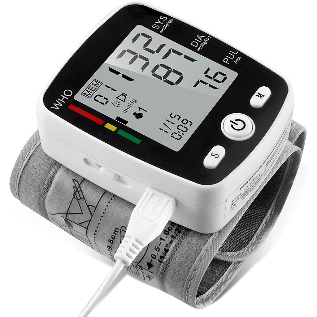Wrist Blood Pressure Monitor – Automatic Voice Broadcast, 2 Users, 180 Memory & USB Charging - Accrosstheglobe Store