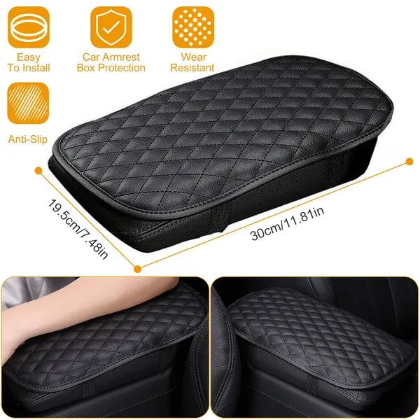 PU Leather Car Armrest Pad Cover – Center Console Cushion Protector - Accrosstheglobe Store