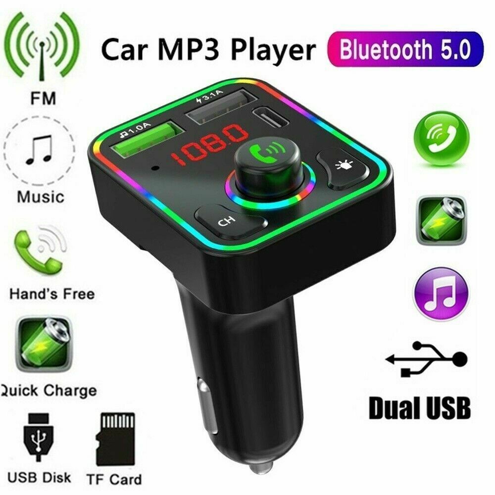 Car Bluetooth FM Transmitter – Wireless MP3 Player & Hands-Free Car Kit (2PCS) - Accrosstheglobe Store