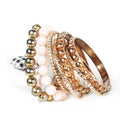 7-Piece Retro Burnished Gold Rhinestone Bangle Bracelet Set – Stackable Women’s Bangles - Accrosstheglobe Store