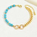 Turquoise Multi-Chain Mixed Bead Bracelet – Double Ring Luxury Women’s Vacation Bracelet - Accrosstheglobe Store