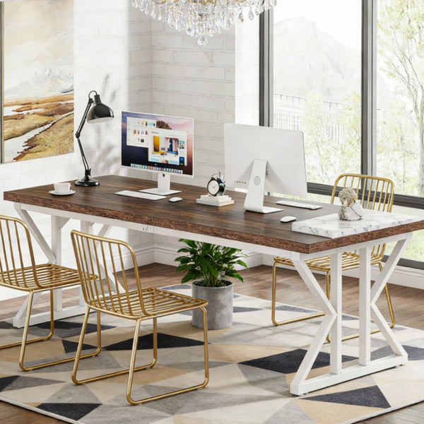 Executive Office Desk – Large Spacious Work Surface for Home & Office - Accrosstheglobe Store
