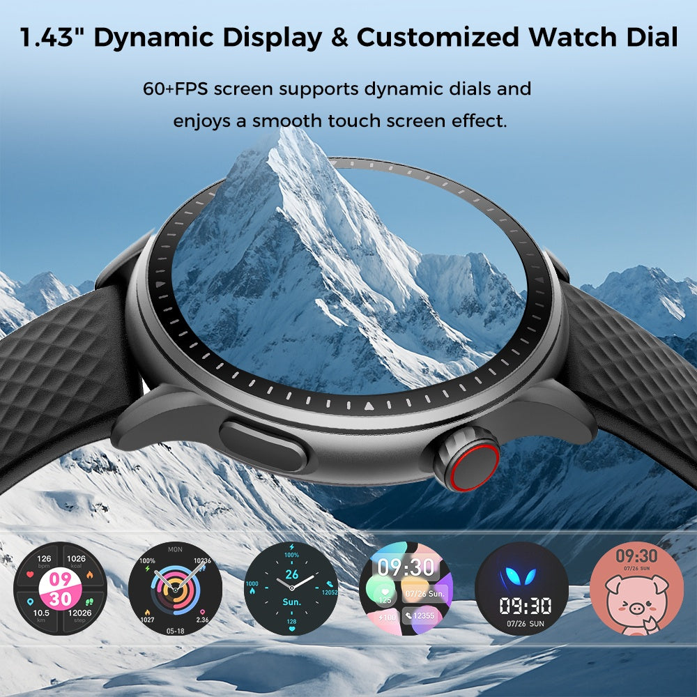 1.43" Disc Smart Watch – Fitness Tracker Smartwatch for Men & Women - Accrosstheglobe Store