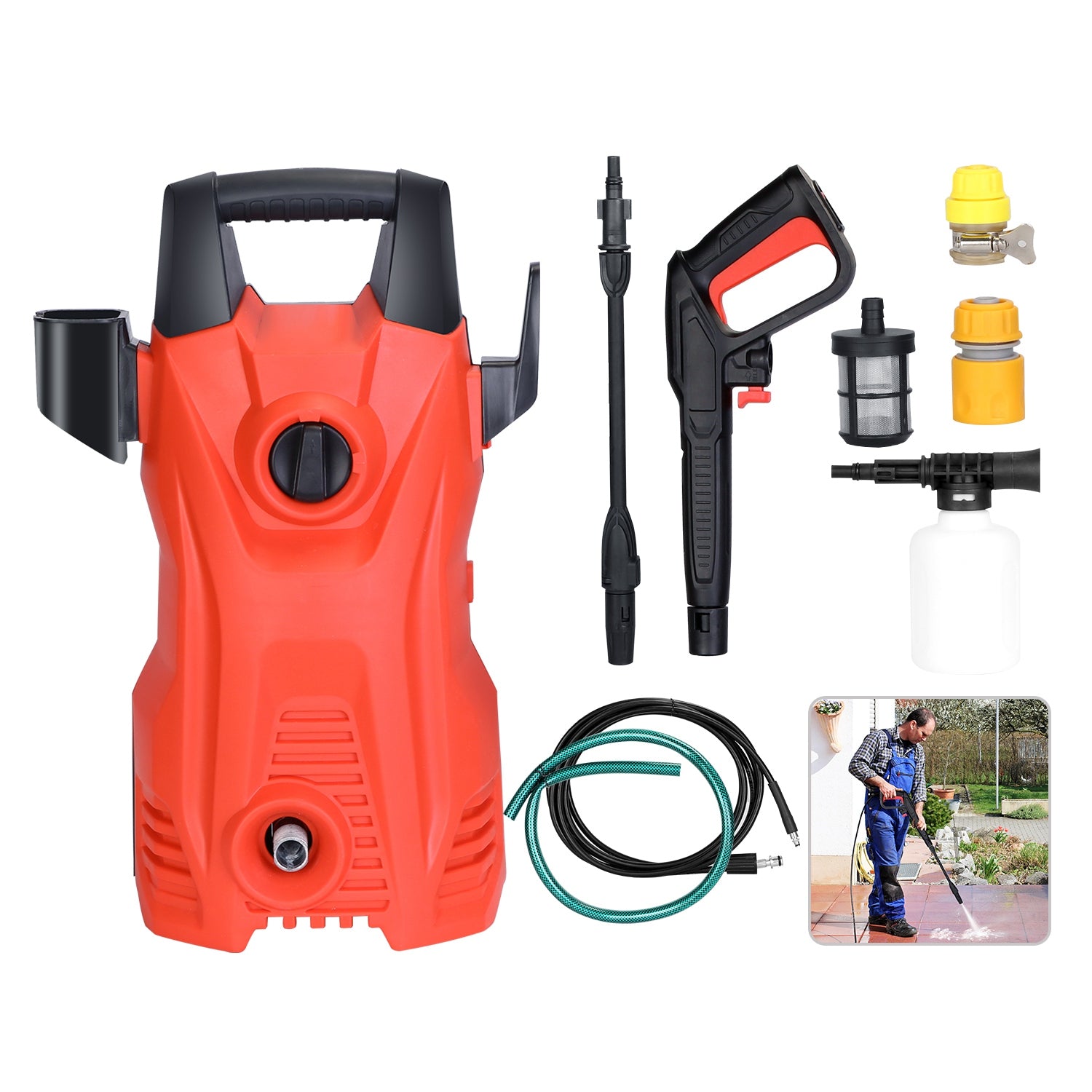 1740PSI Electric High-Pressure Washer – Portable Power Cleaner with Soap Dispenser - Accrosstheglobe Store