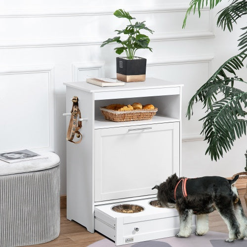Pet Feeder Station with Storage Lockers – Organized Dog & Cat Feeding Station - Accrosstheglobe Store