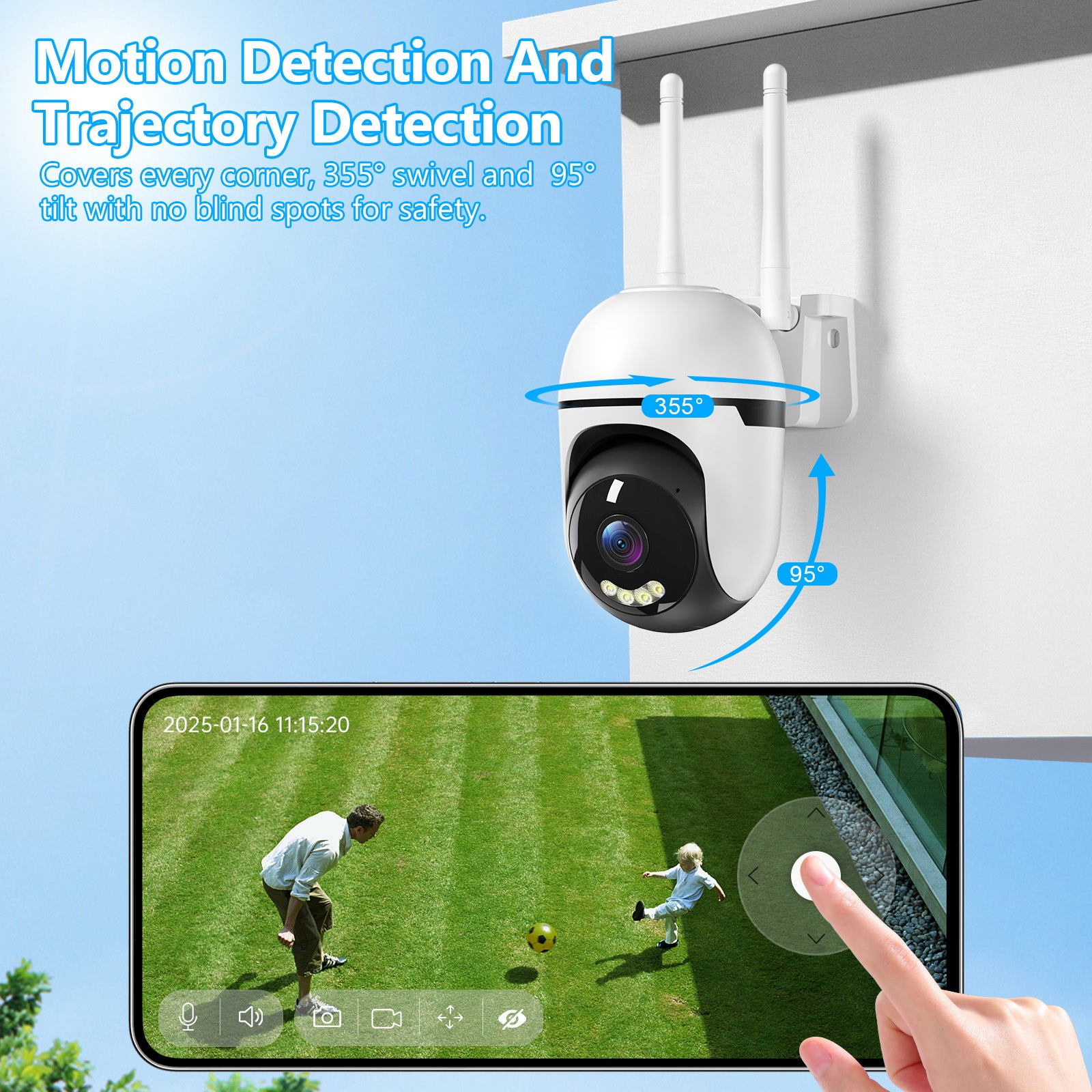 3MP PTZ WiFi Security Camera – Wireless Indoor & Outdoor CCTV Network Camera - Accrosstheglobe Store
